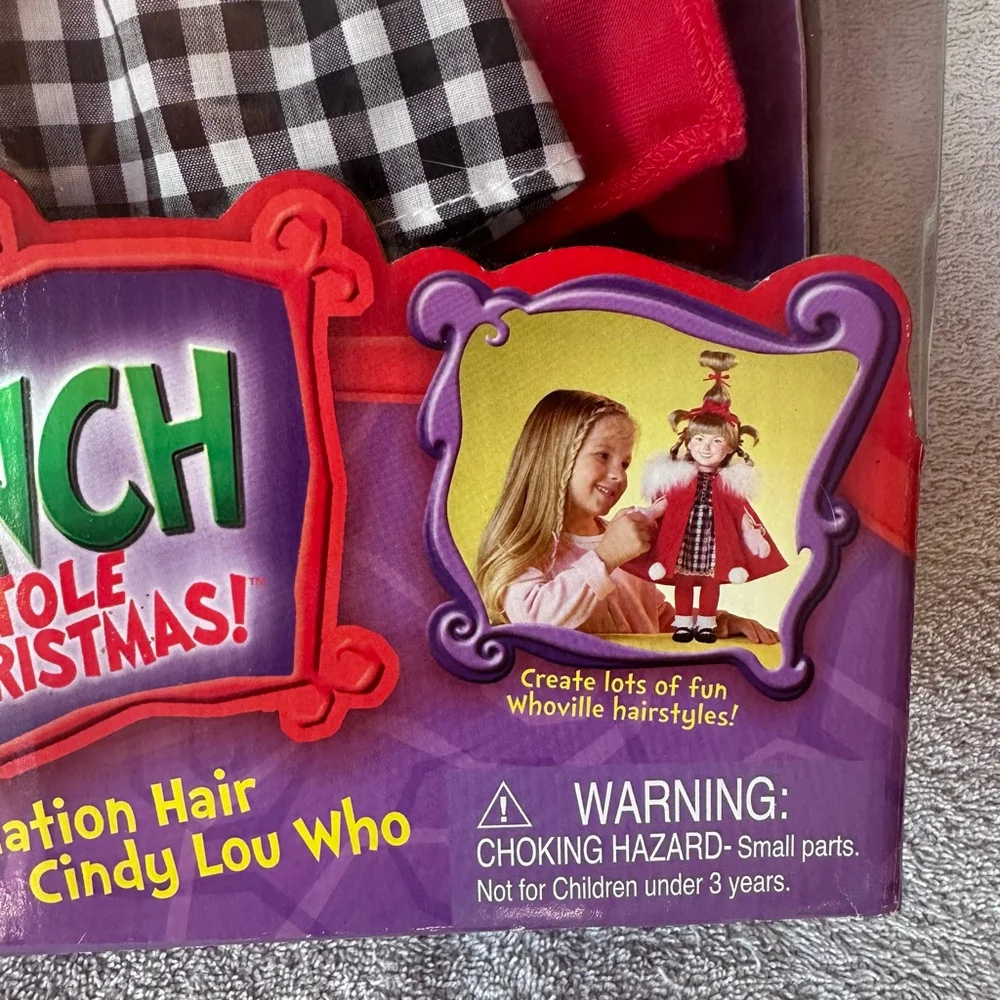 NIB VTG 2000 Playmates Dr Seuss The Grinch Whobilation Hair Cindy Lou Who Doll - Picture 3 of 15